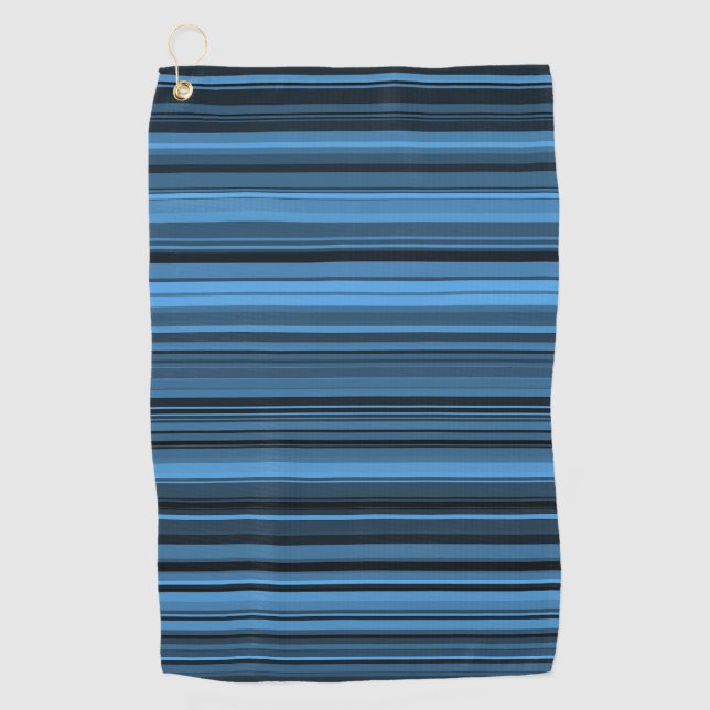 Blaue schwarze Streifen Golfhandtuch (Vorderseite)