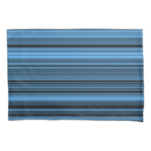 Blaue schwarze Streifen Kissenbezug