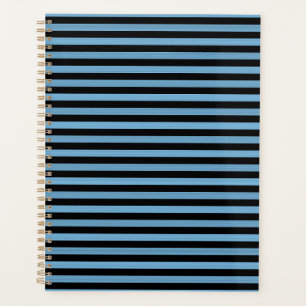 Blaue schwarze Streifen Nahtloses Muster Planer
