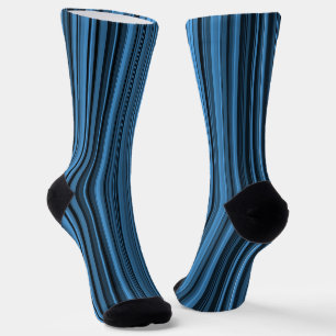 Blaue schwarze Streifen nahtloses Muster Socken
