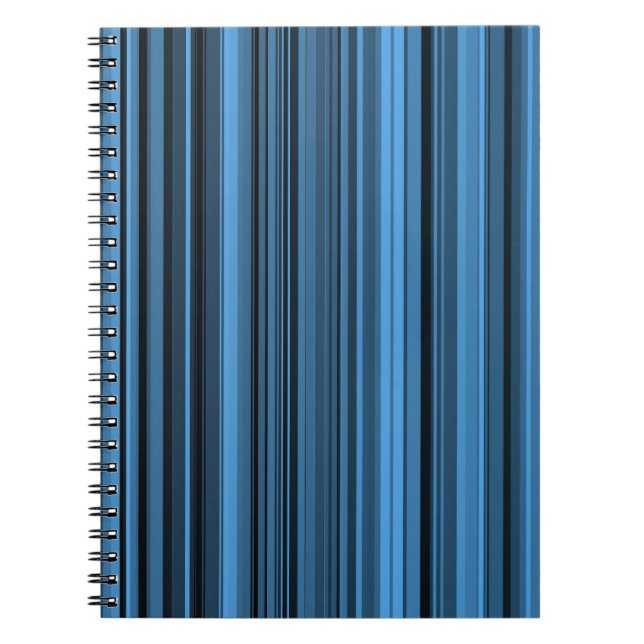 Blaue schwarze Streifen Notizblock (Vorderseite)