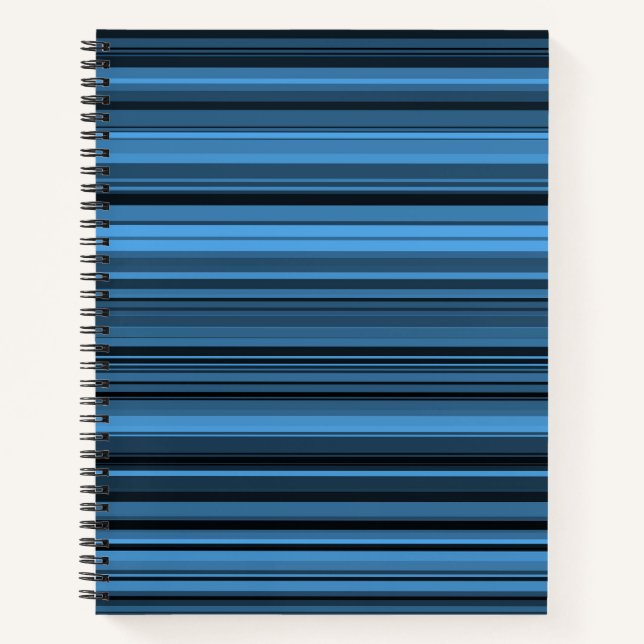 Blaue schwarze Streifen Notizbuch (Vorderseite)