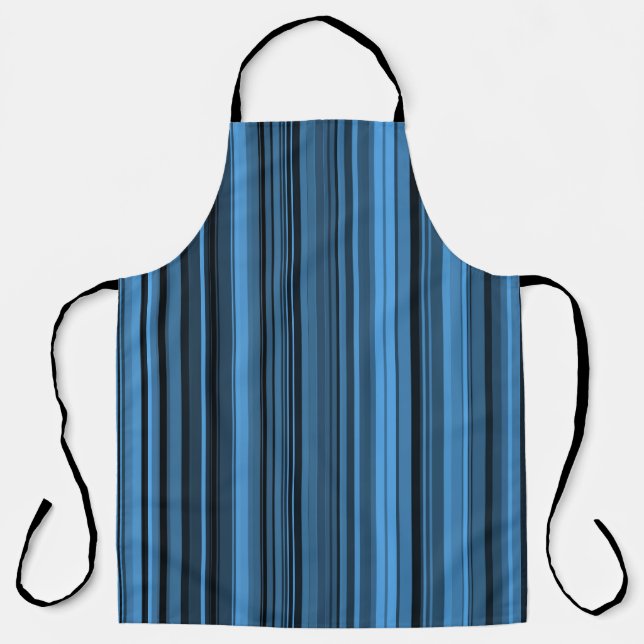 Blaue schwarze Streifen Schürze (Vorderseite)