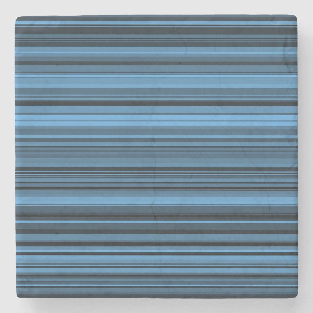 Blaue schwarze Streifen Steinuntersetzer (Vorderseite)