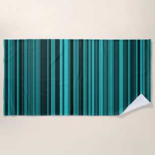 Blaue schwarze Streifen Strandtuch