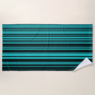 Blaue schwarze Streifen Strandtuch