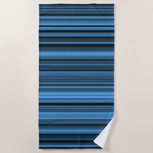 Blaue schwarze Streifen Strandtuch