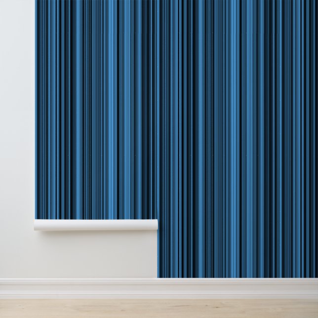 Blaue schwarze Streifen Tapete (Anwendung)