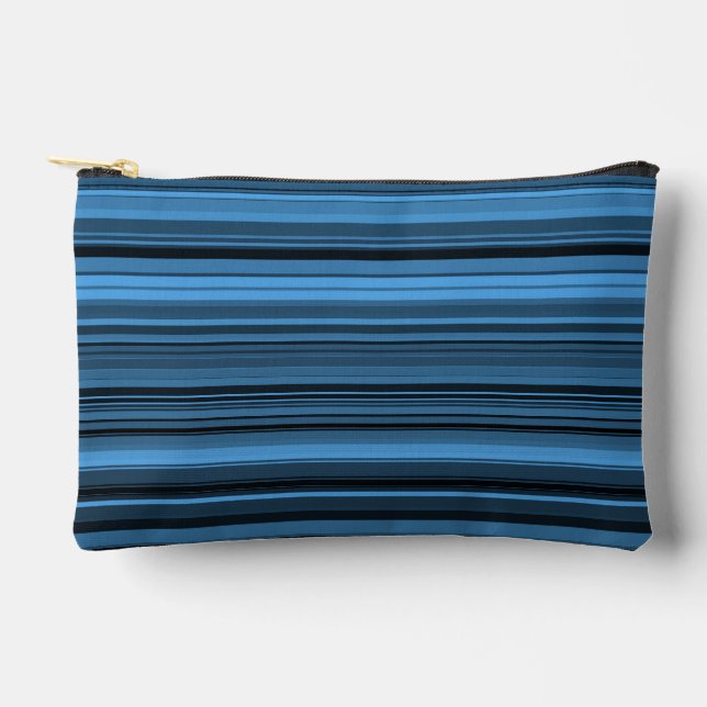 Blaue schwarze Streifen Zubehörtasche (Vorderseite)