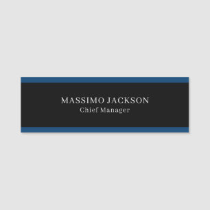 Blaue schwarze trendige einfache minimalistische P Namensschild