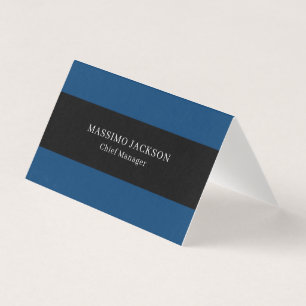 Blaue schwarze trendige einfache minimalistische p visitenkarten