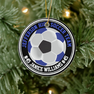 Blaue, schwarze und weiße ⚽ keramik ornament