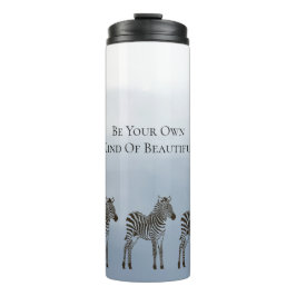 Blaue schwarze Zebras Sei deine eigene Art von Sch Thermosbecher