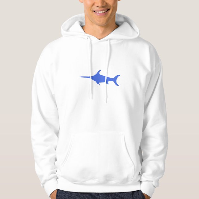 Blaue Schwertfische Hoodie (Vorderseite)