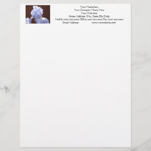 Blaue Schwertlilie-Blume benutzerdefinierter Brief Briefkopf