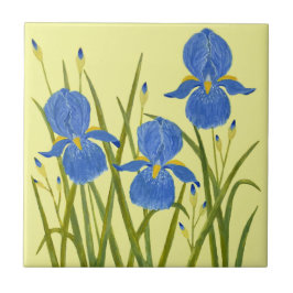 Blaue Schwertlilien-Keramikfliese Fliese