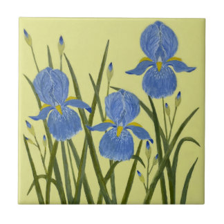 Blaue Schwertlilien-Keramikfliesen Fliese