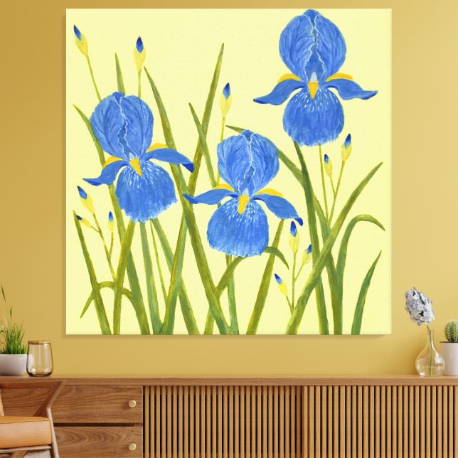 Blaue Schwertlilien Leinwanddruck (Insitu (Wohnzimmer))