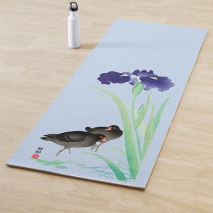 Blaue Schwertlilien und Teichhühner von Ohara Koso Yogamatte