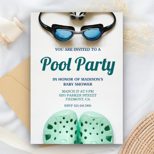 Blaue Schwimmbrille Pool-Party-Baby-Party-Einladun Einladung