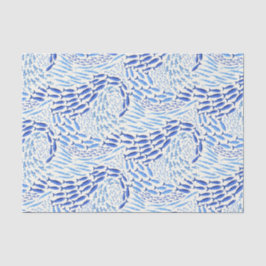 Blaue Schwimmende Meeresfische - Hell Seidenpapier