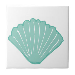 Blaue Seashell-Illustration Fliese
