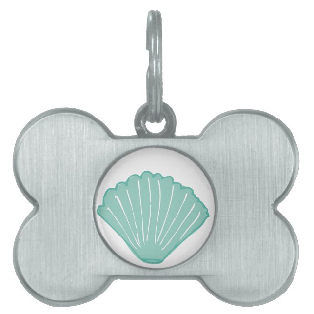 Blaue Seashell-Illustration Tiermarke (Vorderseite)