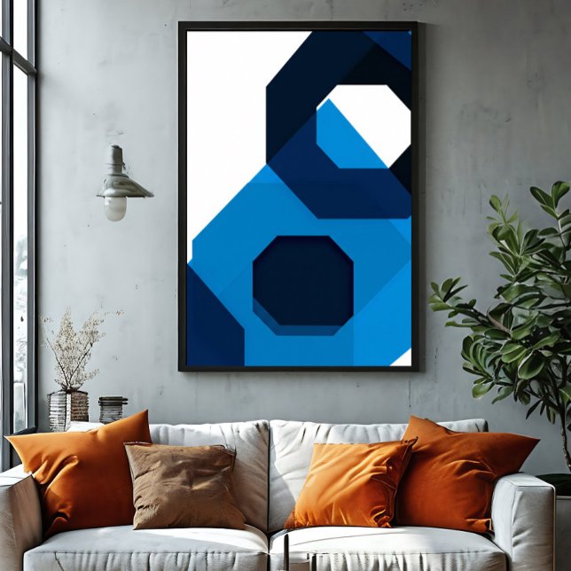 Blaue Sechseck-Kunst Leinwanddruck (Von Creator hochgeladen)