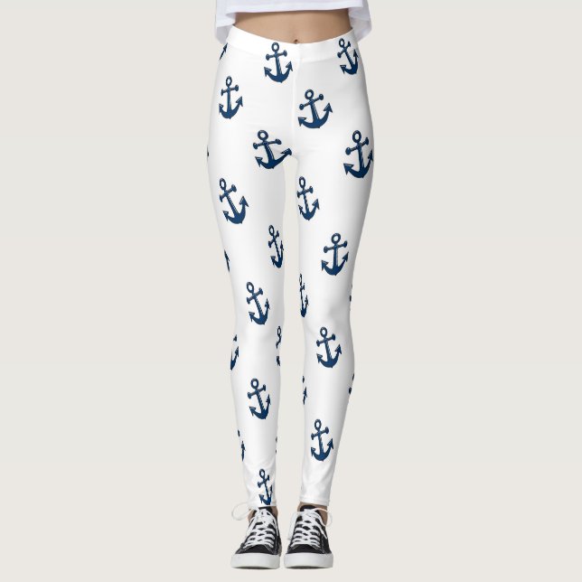 Blaue Seeanker Leggings (Vorderseite)