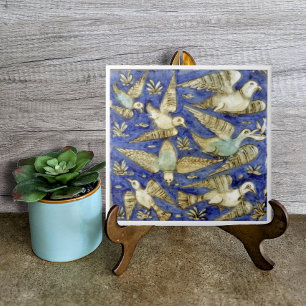 Blaue Seebarbe Möwe Pelikane Seagull Fliese