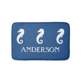 Blaue Seepferd-Seegeschöpfnautischbadematte Badematte