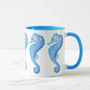 Blaue Seepferdkaffee-Tasse Tasse