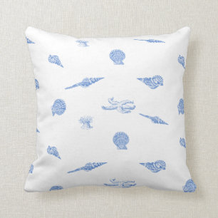 Blaue SeeSeashells und Starfish-Kissen Kissen