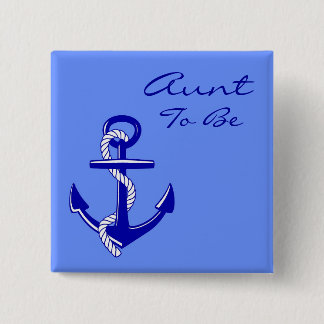 Blaue Seetante To Be Anchor Pin Button