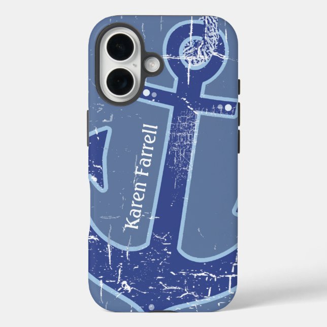 Blaue Segel-Anker personalisiert Case-Mate iPhone Hülle (Rückseite)