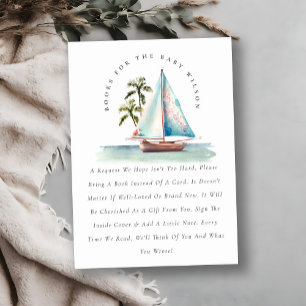 Blaue Segelboot-Palm-Meereslandschaft Bücher für B Begleitkarte