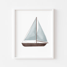 Blaue Segelbootplakette