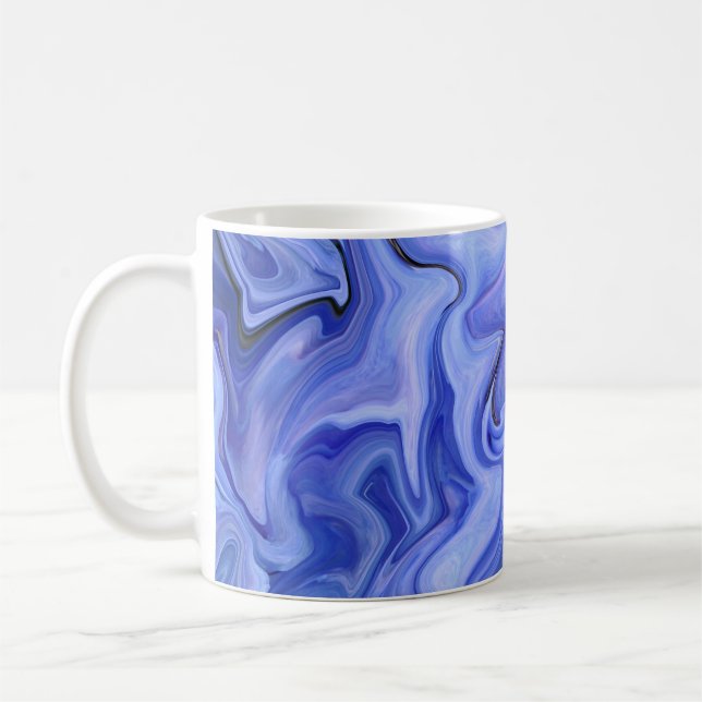 Blaue Seide abstrakt Kaffeetasse (Links)