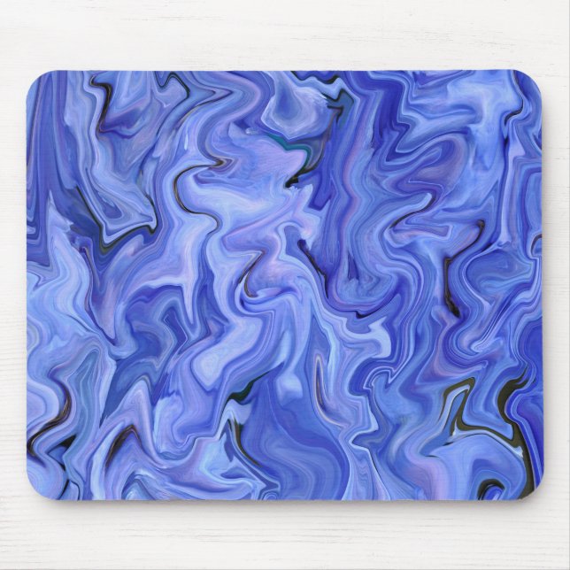 Blaue Seide abstrakt Mousepad (Vorne)