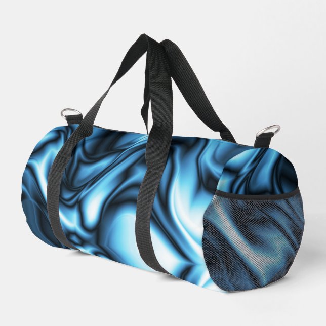 Blaue Seide Duffle Bag (Rechte Ecke)