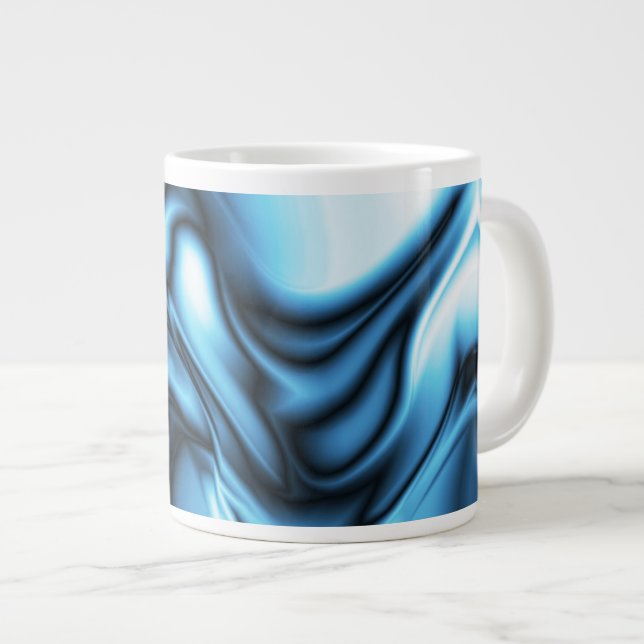 Blaue Seide Jumbo-Tasse (Vorderseite Rechts)