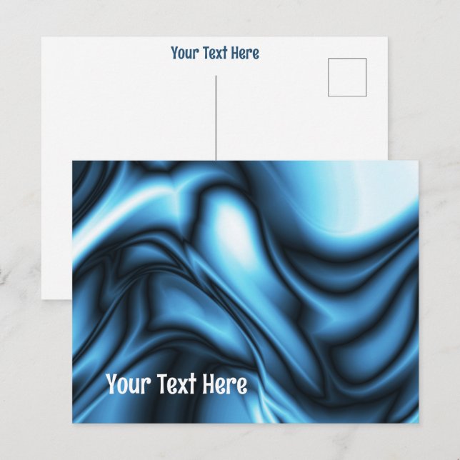 Blaue Seide Postkarte (Vorne/Hinten)