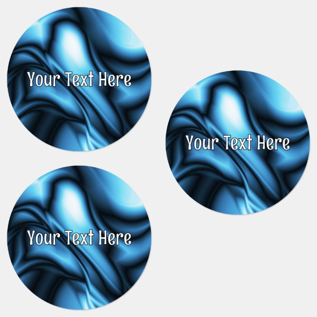 Blaue Seidenwelle Etiketten (Gruppe)