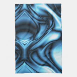 Blaue Seidenwelle Geschirrtuch
