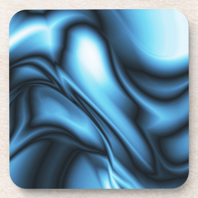 Blaue Seidenwelle Getränkeuntersetzer (Vorderseite)