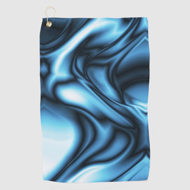 Blaue Seidenwelle Golfhandtuch (Vorderseite)