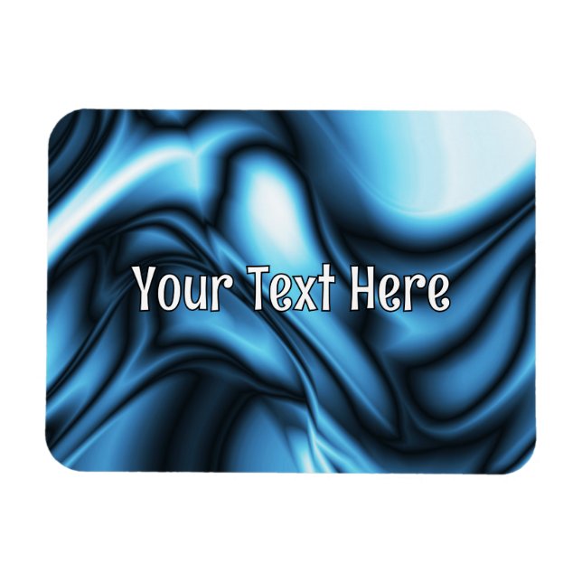 Blaue Seidenwelle Magnet (Horizontal)