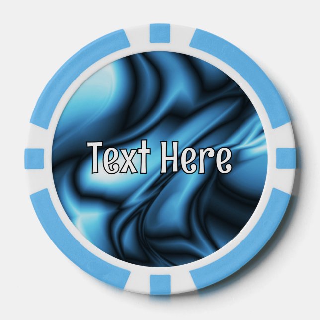 Blaue Seidenwelle Pokerchips (Vorderseite)