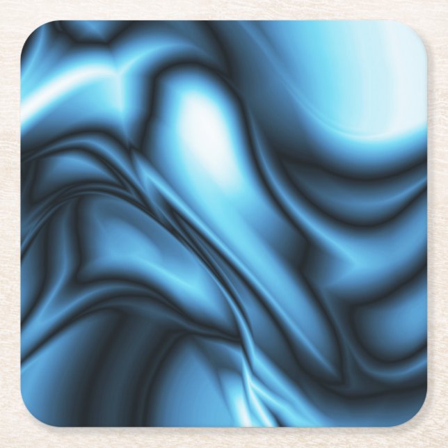 Blaue Seidenwelle Rechteckiger Pappuntersetzer (Vorderseite)