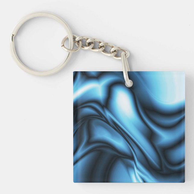 Blaue Seidenwelle Schlüsselanhänger (Vorderseite)